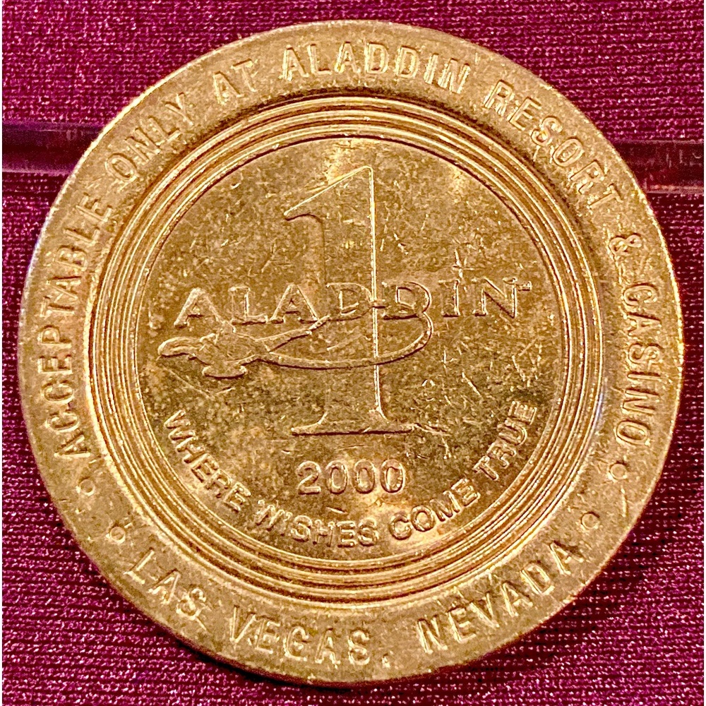 Aladdin Las Vegas $1 Gold Game Coin 2000